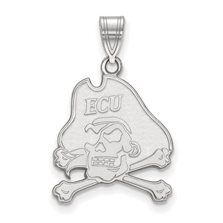 14k White Gold LogoArt East Carolina University Pirate Large Pendant 4W004ECU