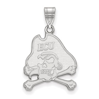14k White Gold LogoArt East Carolina University Pirate Large Pendant 4W004ECU