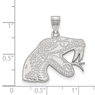 10k White Gold LogoArt Florida A and M University Rattler Large Pendant