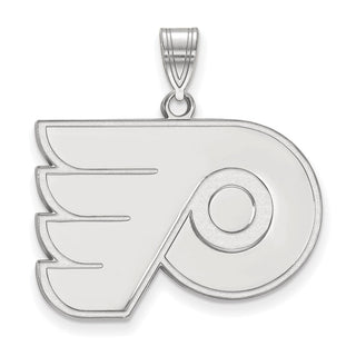 Sterling Silver Rhodium-plated NHL LogoArt Philadelphia Flyers Large Pendant