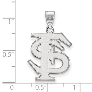 10k White Gold LogoArt Florida State University F-S Large Pendant