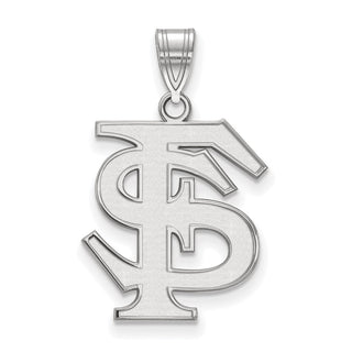 14k White Gold LogoArt Florida State University F-S Large Pendant