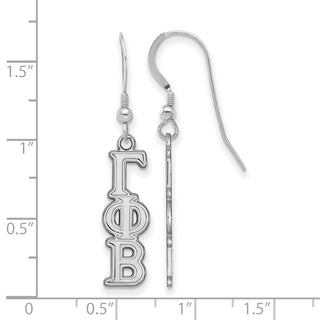 Sterling Silver Rhodium-plated LogoArt Gamma Phi Beta Sorority Greek Letters Small Dangle Earrings