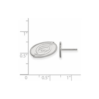 14k White Gold NHL LogoArt Carolina Hurricanes Extra Small Post Earrings