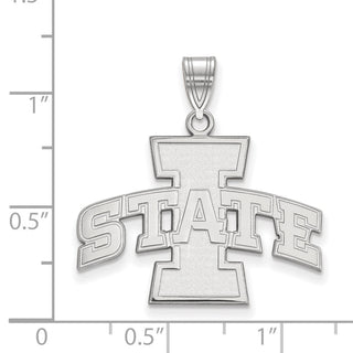 Sterling Silver Rhodium-plated LogoArt Iowa State University Large Pendant