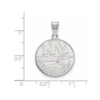 Sterling Silver Rhodium-plated NHL LogoArt New York Islanders Large Pendant
