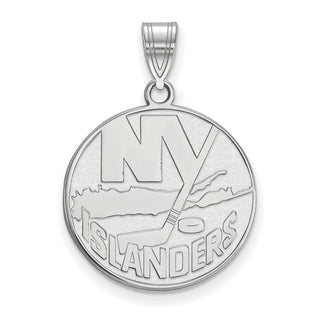 Sterling Silver Rhodium-plated NHL LogoArt New York Islanders Large Pendant
