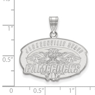 14k White Gold LogoArt Jacksonville State University Large Pendant