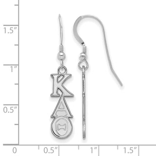 Sterling Silver Rhodium-plated LogoArt Kappa Alpha Theta Sorority Greek Letters Small Dangle Earrings