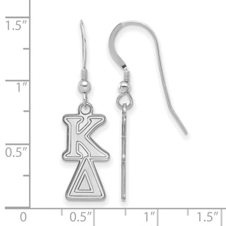 Sterling Silver Rhodium-plated LogoArt Kappa Delta Sorority Greek Letters Small Dangle Earrings