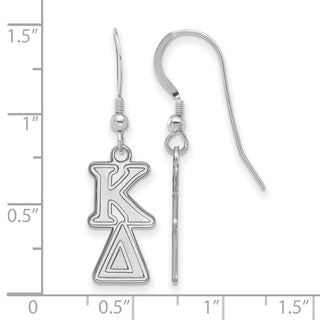Sterling Silver Rhodium-plated LogoArt Kappa Delta Sorority Greek Letters Small Dangle Earrings