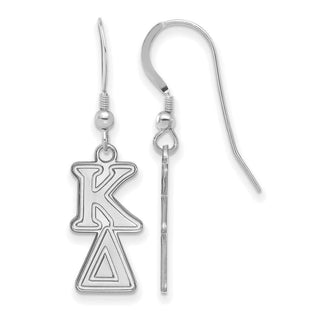 Sterling Silver Rhodium-plated LogoArt Kappa Delta Sorority Greek Letters Small Dangle Earrings