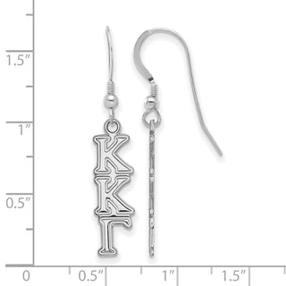 Sterling Silver Rhodium-plated LogoArt Kappa Kappa Gamma Sorority Greek Letters Small Dangle Earrings