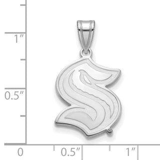14k White Gold NHL LogoArt Seattle Kraken Large Pendant