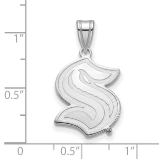 10k White Gold NHL LogoArt Seattle Kraken Large Pendant