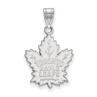 Sterling Silver Rhodium-plated NHL LogoArt Toronto Maple Leafs Large Pendant