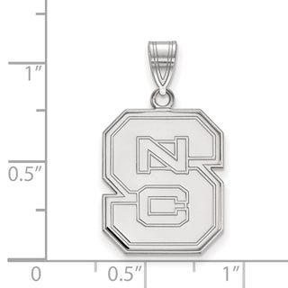 10k White Gold LogoArt North Carolina State University N-C-S Large Pendant