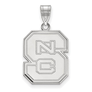 14k White Gold LogoArt North Carolina State University N-C-S Large Pendant