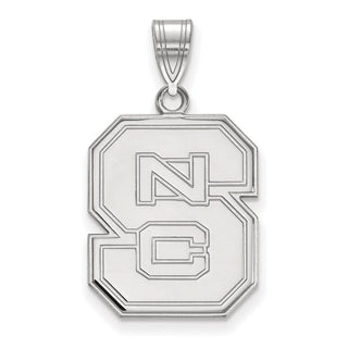 14k White Gold LogoArt North Carolina State University N-C-S Large Pendant