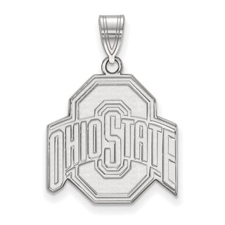 14k White Gold LogoArt The Ohio State University Large Pendant 4W004OSU