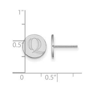 Sterling Silver Rhodium-plated LogoArt Quinnipiac University Letter Q Extra Small Post Earrings