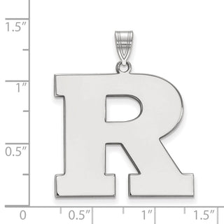 Sterling Silver Rhodium-plated LogoArt Rutgers University Letter R Extra Large Pendant