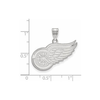 10k White Gold NHL LogoArt Detroit Red Wings Large Pendant