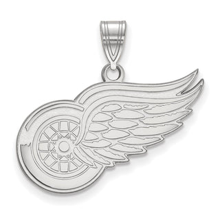 Sterling Silver Rhodium-plated NHL LogoArt Detroit Red Wings Large Pendant