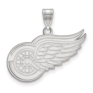 Sterling Silver Rhodium-plated NHL LogoArt Detroit Red Wings Large Pendant