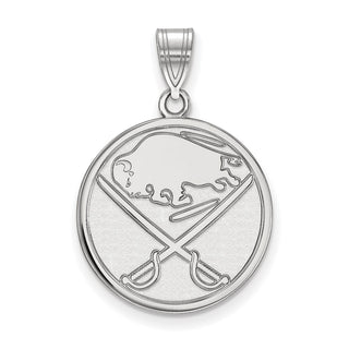 14k White Gold NHL LogoArt Buffalo Sabres Large Pendant