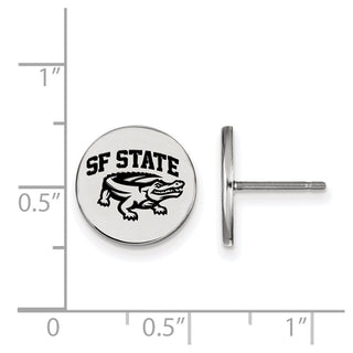 Sterling Silver Rhodium-plated LogoArt San Francisco State University Small Enameled Disc Post Earrings