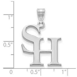 Sterling Silver Rhodium-plated LogoArt Sam Houston State University Large Pendant