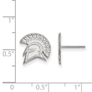 10k White Gold LogoArt San Jose State University Spartan Small Post Earrings