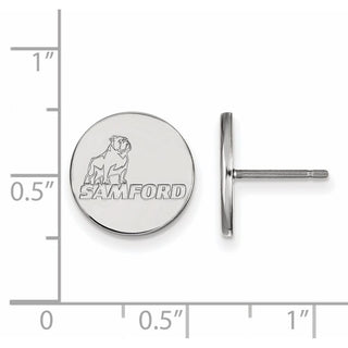 Sterling Silver Rhodium-plated LogoArt Samford University Small Post Earrings