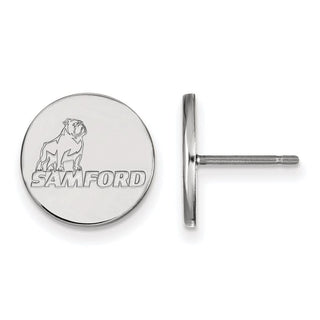 10k White Gold LogoArt Samford University Small Post Earrings