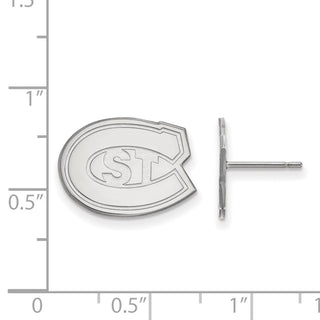 Sterling Silver Rhodium-plated LogoArt St. Cloud State University Small Post Earrings