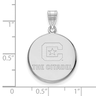 Sterling Silver Rhodium-plated LogoArt The Citadel Large Pendant SS004TCI