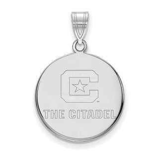 Sterling Silver Rhodium-plated LogoArt The Citadel Large Pendant SS004TCI