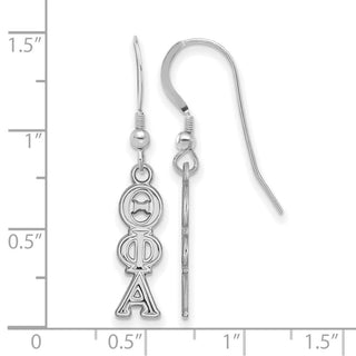 Sterling Silver Rhodium-plated LogoArt Theta Phi Alpha Sorority Greek Letters Small Dangle Earrings