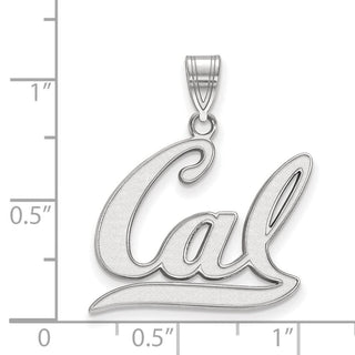 Sterling Silver Rhodium-plated LogoArt University of California Berkeley Large Pendant