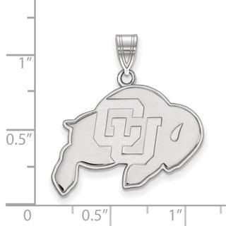 10k White Gold LogoArt University of Colorado Buffalo Large Pendant