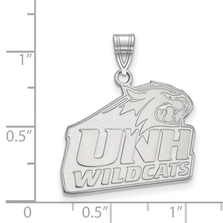 Sterling Silver Rhodium-plated LogoArt University of New Hampshire Large Pendant