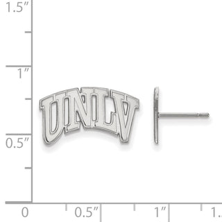 14k White Gold LogoArt University of Nevada-Las Vegas U-N-L-V Small Post Earrings