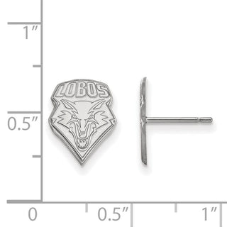 10k White Gold LogoArt University of New Mexico Lobos Small Post Earrings