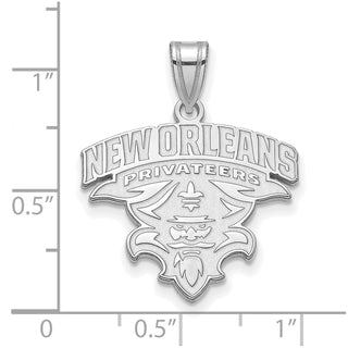 Sterling Silver Rhodium-plated LogoArt University of New Orleans U-N-O Extra Large Pendant