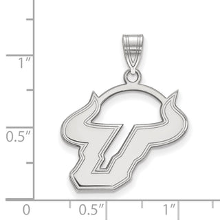 14k White Gold LogoArt University of South Florida Bull Large Pendant