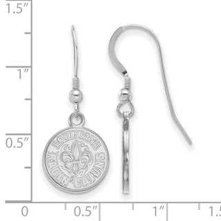 Sterling Silver Rhodium-plated LogoArt University of Louisiana at Lafayette Small Dangle Wire Earrings