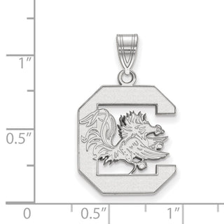 14k White Gold LogoArt University of South Carolina Large Pendant