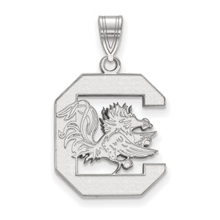 14k White Gold LogoArt University of South Carolina Large Pendant