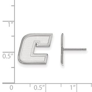 14k White Gold LogoArt University of Tennessee at Chattanooga Letter C Small Post Earrings